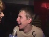 Dimitri talks with a reporter about warriors